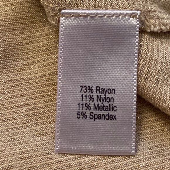 π«4/30 JENNIFER LOPEZ Metallic Neutral Tan Gold Stretch Tank Top - Picture 11 of 11